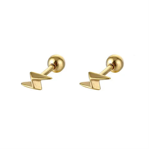 1 piece fashion lightning stainless steel plating ear studs