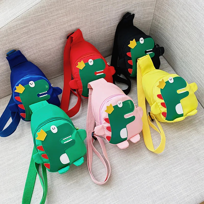 Children's cartoon chest bag cute little dinosaur cartoon crossbody shoulder bag lightweight fashion change fashion waist bag wholesale