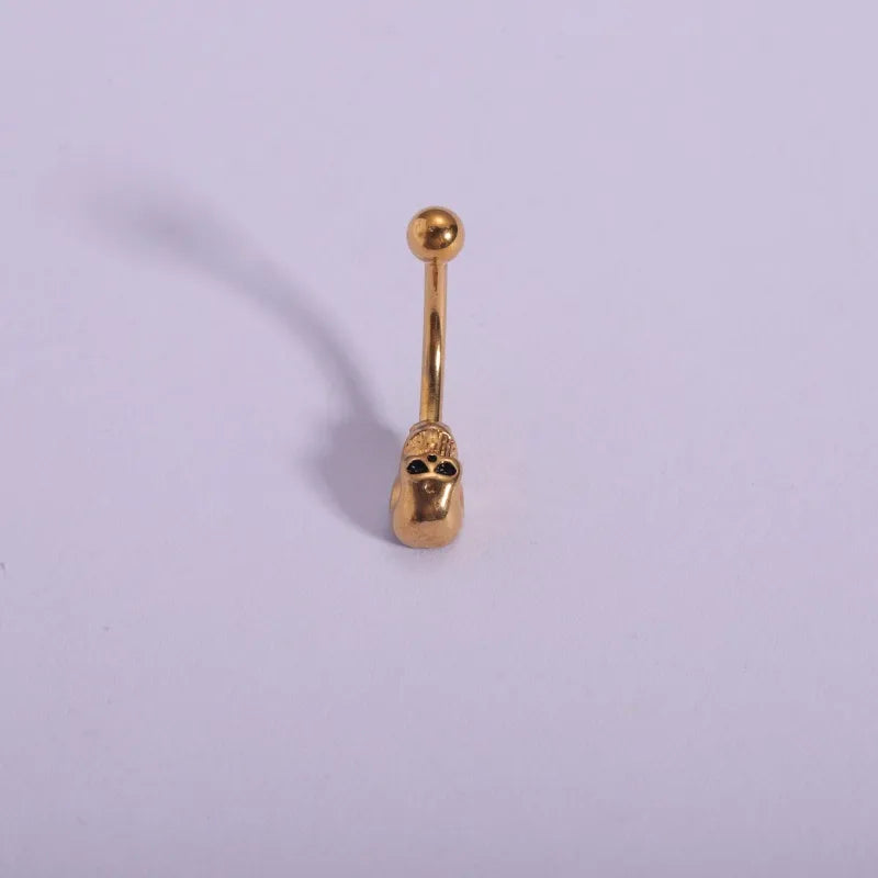 1 Piece Ear Cartilage Rings & Studs Casual Hip-Hop Punk Heart Shape Butterfly 316L Stainless Steel  Polishing Plating Zircon 18K Gold Plated Eyebrow Studs Ear Cartilage Rings & Studs Belly Rings
