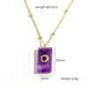 Wholesale Jewelry IG Style Geometric 304 Stainless Steel natural stone Gem Inlay Pendant Necklace