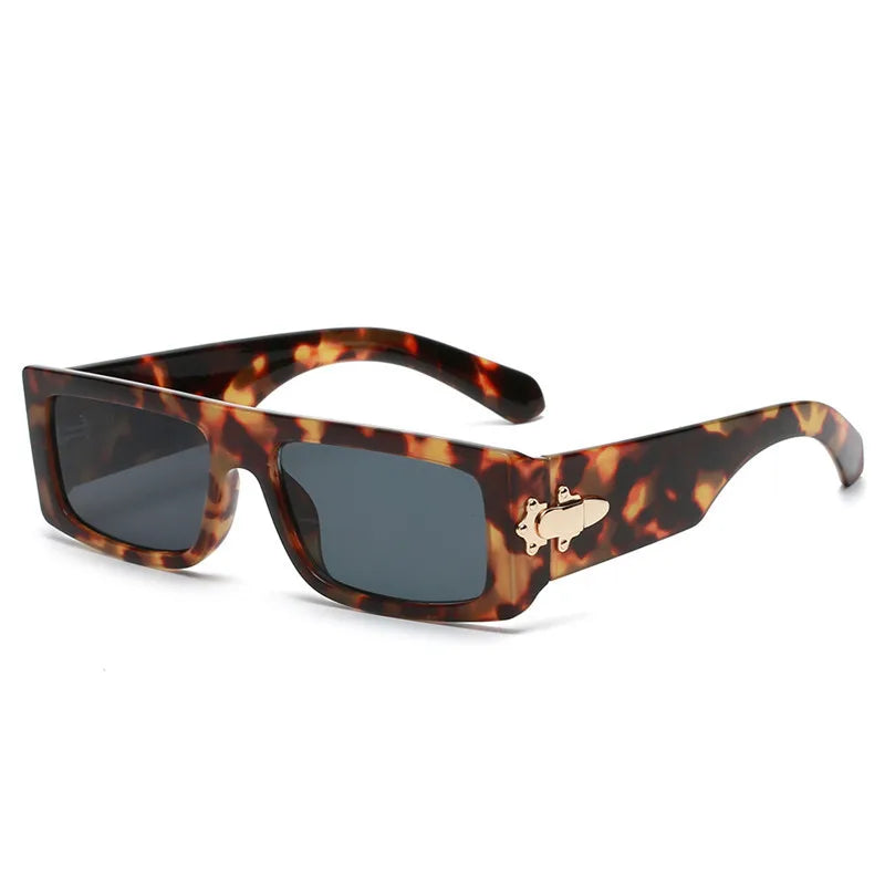vintage style geometric ac square full frame men's sunglasses