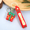 Cute Santa Claus PVC Flexible Glue Keychain Pendant Cartoon Snowman Toy Bag Bag Charm Holiday Small Gift