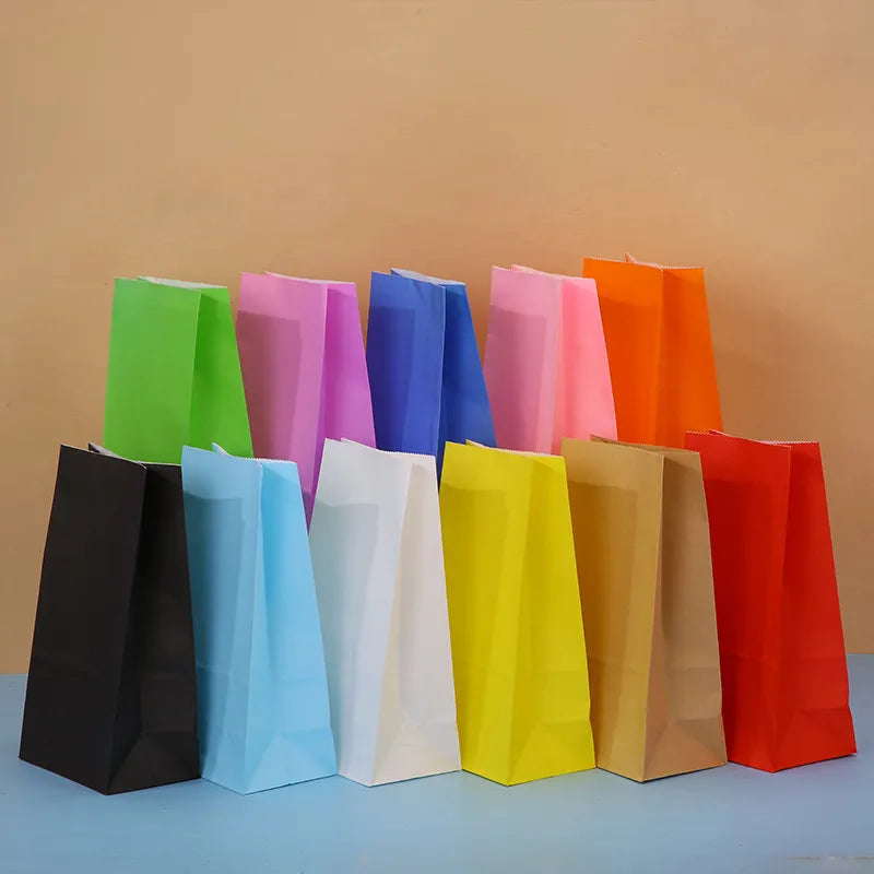 fashion solid color paper festival gift bags