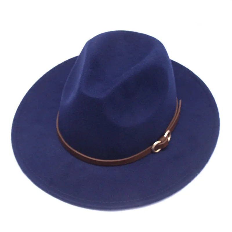 women's retro solid color big eaves floppy hat