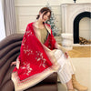 women's casual simple style flower imitation cashmere scarf