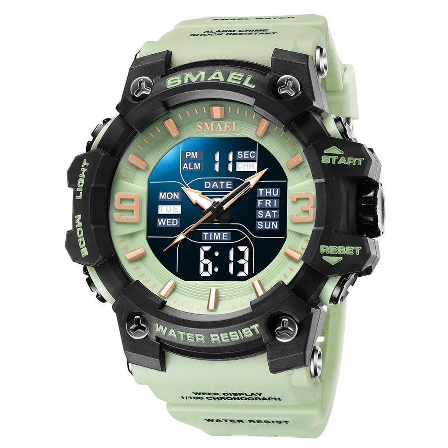 simple style solid color buckle electronic men's watches