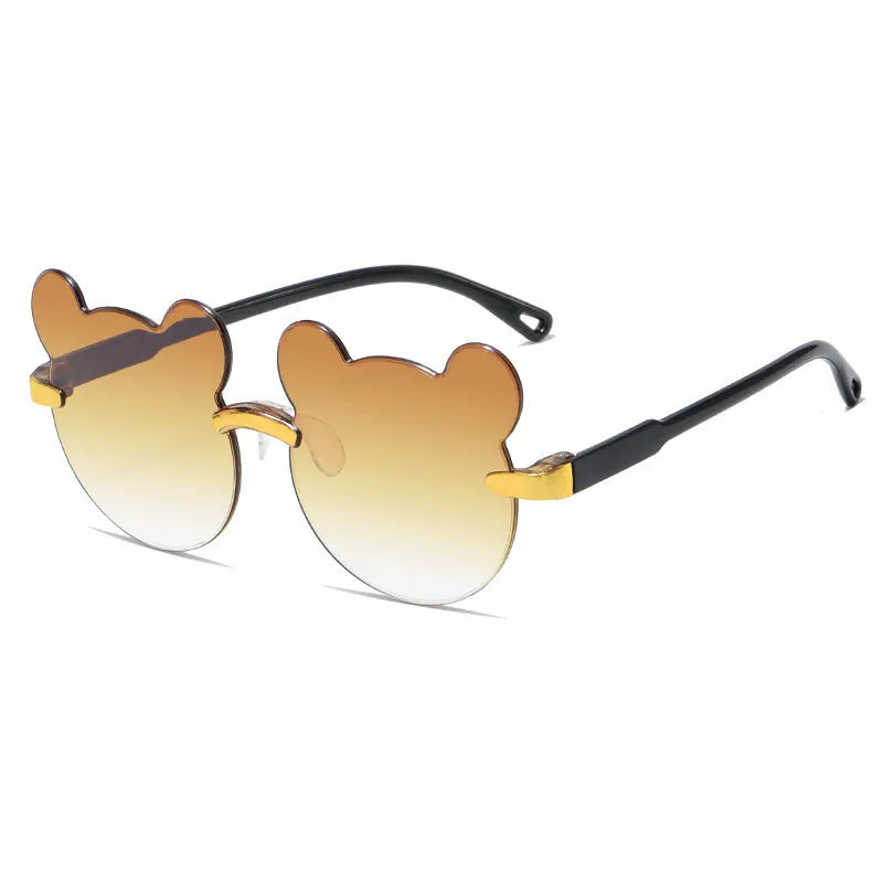 Cartoon Style Cute Sweet Bear PC UV400 Protection Special-Shaped Mirror Frameless Kids Sunglasses