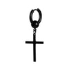 simple style cross titanium steel plating drop earrings 1 piece
