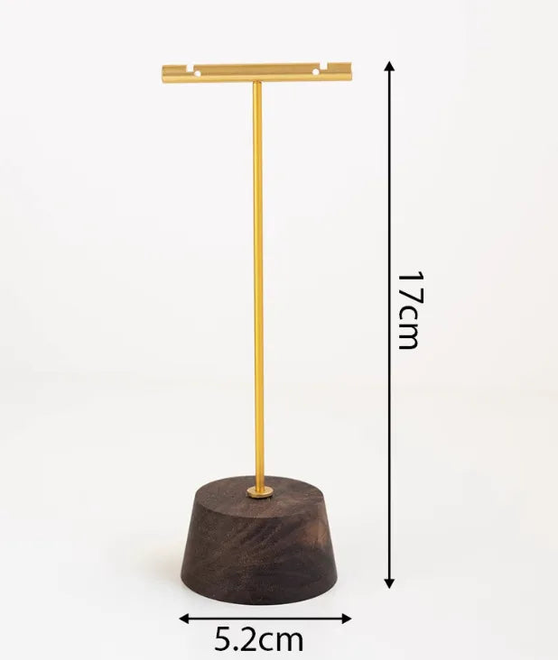 Premium Walnut Wood Board Jewelry Necklace Display Stand Shop Window Pendant Earring Stall Props Antique Style Fashion Accessory