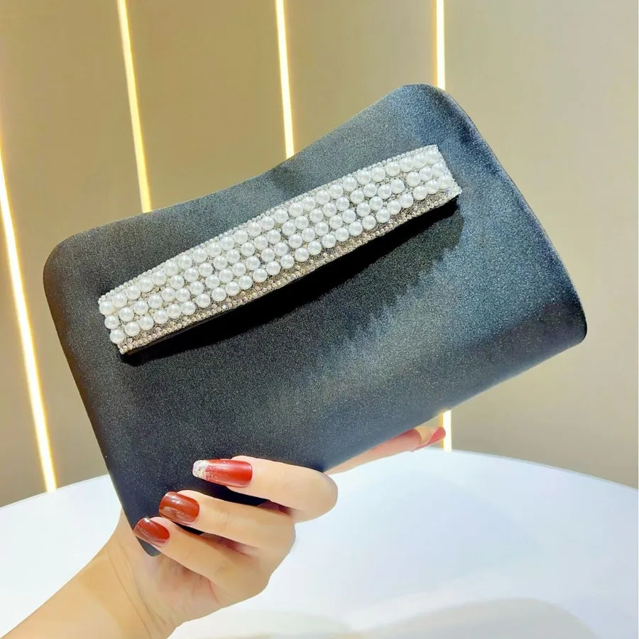 Elegant Evening Clutch Bag For Women Fashionable Square Handbag Stylish Polyester Handheld Bag Match Evening Gown Bag