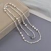 Baroque Double-Sided Light Small Stone Pearl Sweater Chain Cheongsam Natural Freshwater Pearl Necklace Elegant Neck Chain