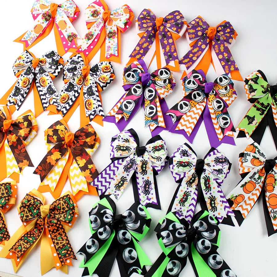 Halloween Butterfly Knot Ribbon Hair Clip Spider Ghost Girls Children's Funny Hair Accessories  Style