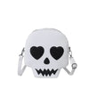 Halloween Skeleton Head Funny Crossbody Bag Square Single Shoulder Slant Bag For Girls Trendy PU Leather Internal Material