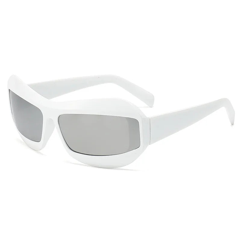 streetwear color block ac special-shaped mirror full frame men's sunglasses