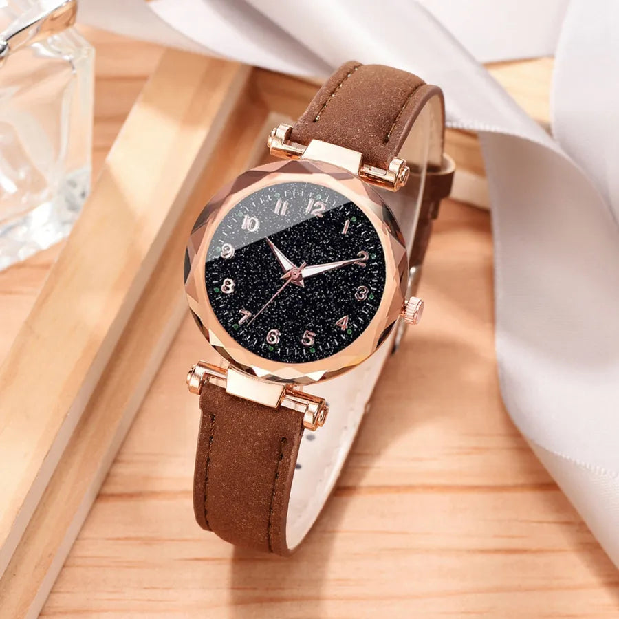 casual round buckle quartz women's watches