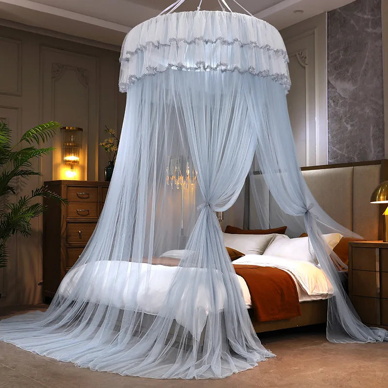 Dome princess-style punch-free ceiling-type encrypted mosquito net household 1.5 m1.8 m bed bedroom floor-type bed curtain