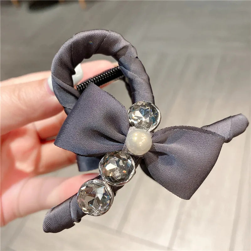 New Style Sweet Forest System Hair Clip Super Fairy Fabric Butterfly Knot Simple Back Of Head Bun Clip Casual Fashion Women Claw Hair Clip