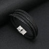 Simple Style Letter Pu Leather Titanium Steel Unisex Bracelets
