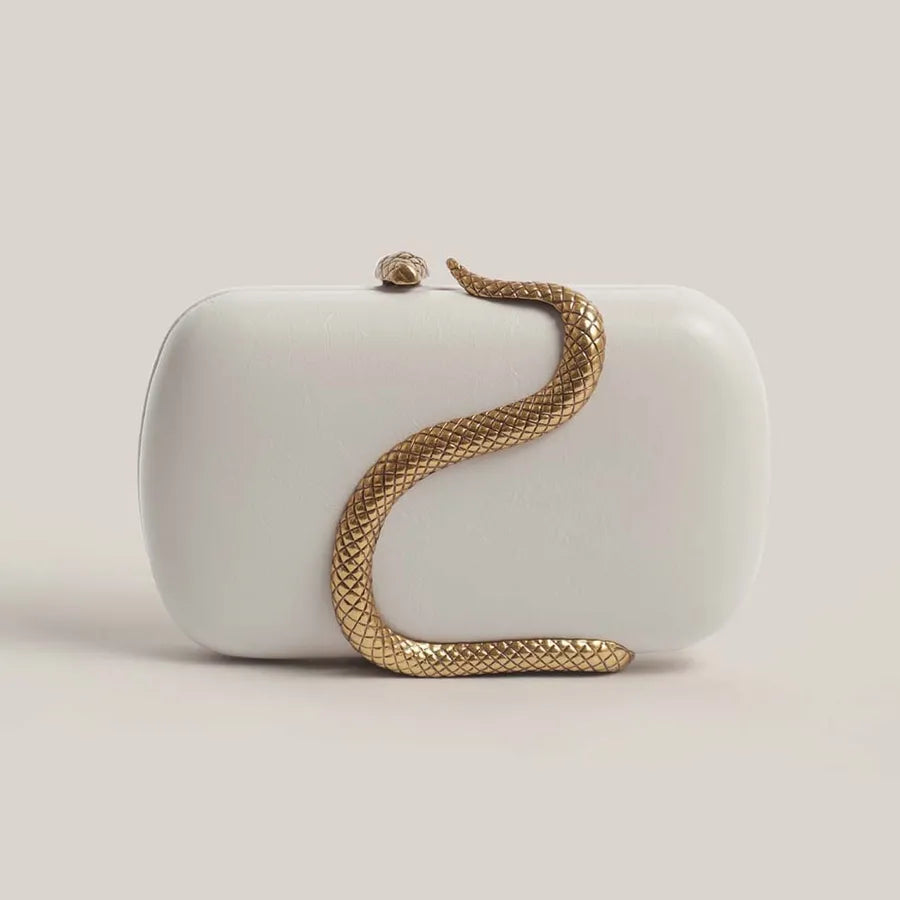 Summer Fashion Snake Skin PU Handbag Shoulder Crossbody Bag Evening Bag Oval Shape Chain Element Ladies Handbag