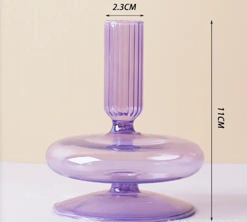 creative simple glass candlestick vase crafts living room and b & b table decoration dried flower arrangement
