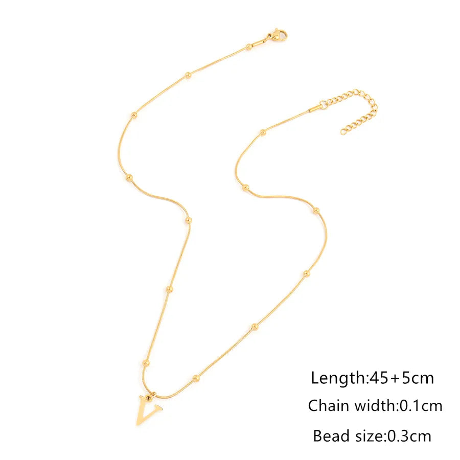 Wholesale Jewelry Elegant Simple Style Classic Style Letter 201 Stainless Steel 304 Stainless Steel Snake Chain Clip Olive Chain Pendant Necklace
