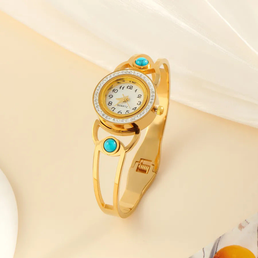 Elegant Luxurious Geometric Round Quartz Women's Watches