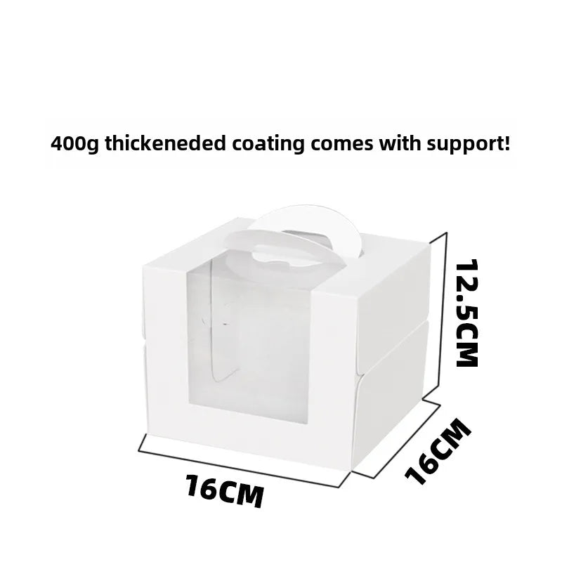 Three three four four six six eight eight inch birthday cake box portable cake box transparent window cake dessert packing box