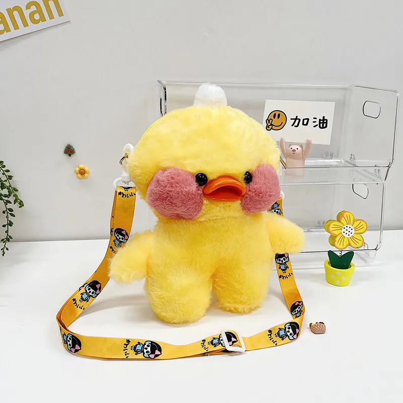 Cyber Celebrity Hyaluronic Acid Yellow Duck Doll Plush Children's Bag Cartoon Cute Doll Shoulder Crossbody Backpack Coin Purse