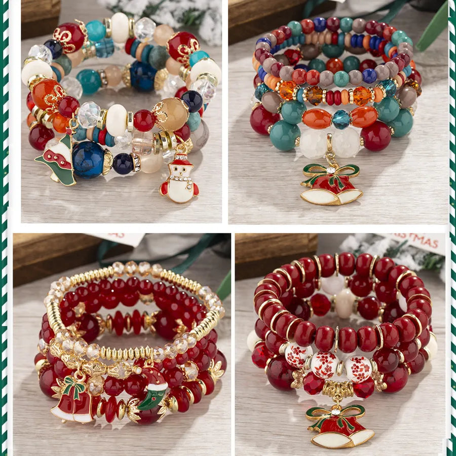 Christmas Gift Bohemian Multi-Layer Bead String Jewelry DIY Crystal String Beads Women's Christmas Bracelet