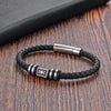 Hip-Hop Geometric Solid Color 316 Stainless Steel  Leather Wholesale Bracelets