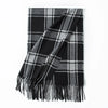 Women's Elegant Plaid Imitation cashmere Tassel Scarf