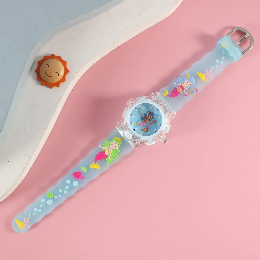 Children's Watch Creative Cartoon Quartz Color Shell Luminous Series Watch Primary School Boys and Girls 3D Viscose Watch