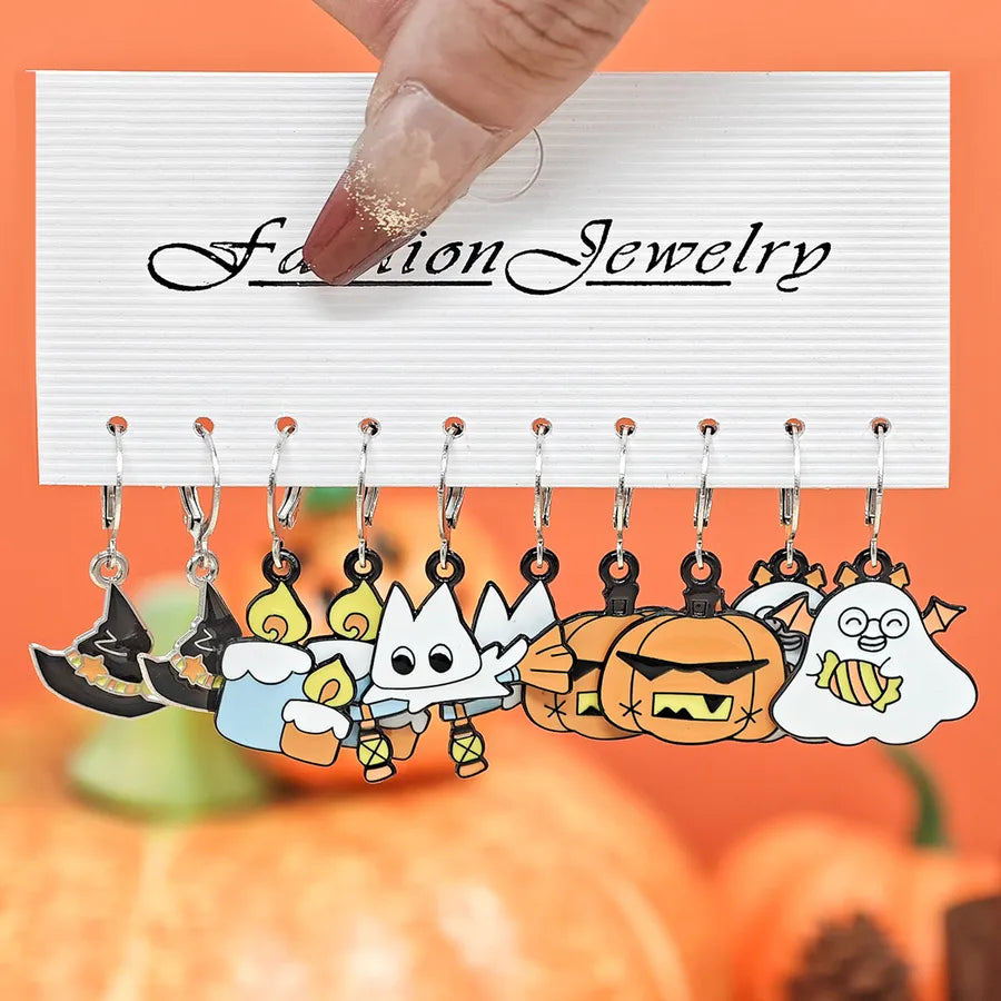 Halloween Skeleton Ghost Magic Hat Ear Cuff Creative Funny Personalized Earring Zinc Alloy Unisex Jewelry Accessory