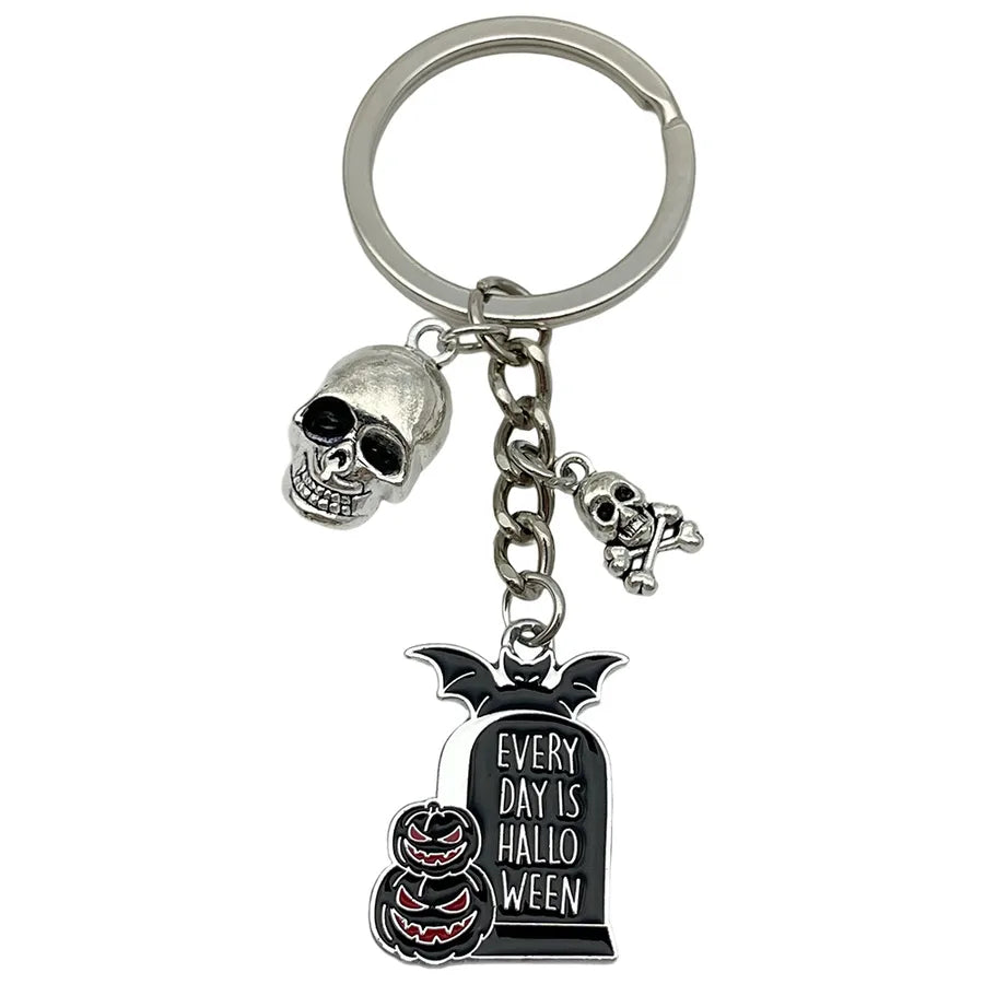 Halloween Ghost Cartoon Couple Car Keychain Pendant Ring Creative Personalized Alloy Bag Decorations Small Hanging Ornaments