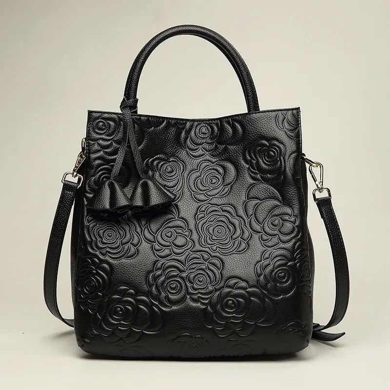Genuine Leather Women's Bag Counter Genuine Bag  New Hand Bag Genuine Leather Women's Fashion Large Bag Shoulder Crossbody Bag