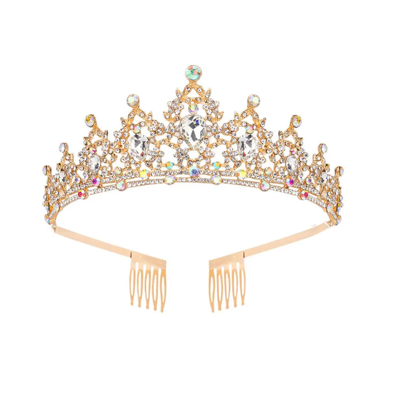 Fashion Women'S Crown Alloy Inlay Rhinestones Crown