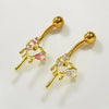 lady classic style shiny heart shape stainless steel titanium copper epoxy plating inlay zircon white gold plated gold plated silver plated belly ring