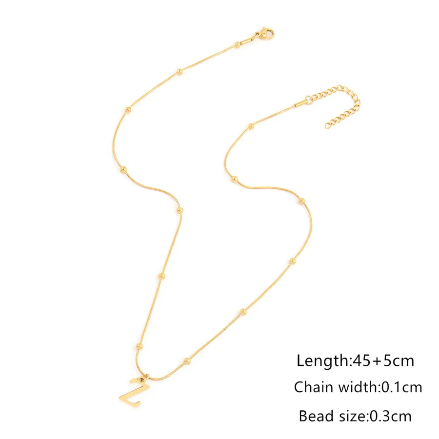 Wholesale Jewelry Elegant Simple Style Classic Style Letter 201 Stainless Steel 304 Stainless Steel Snake Chain Clip Olive Chain Pendant Necklace