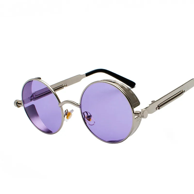 hip-hop punk streetwear round pc round frame full frame men's sunglasses