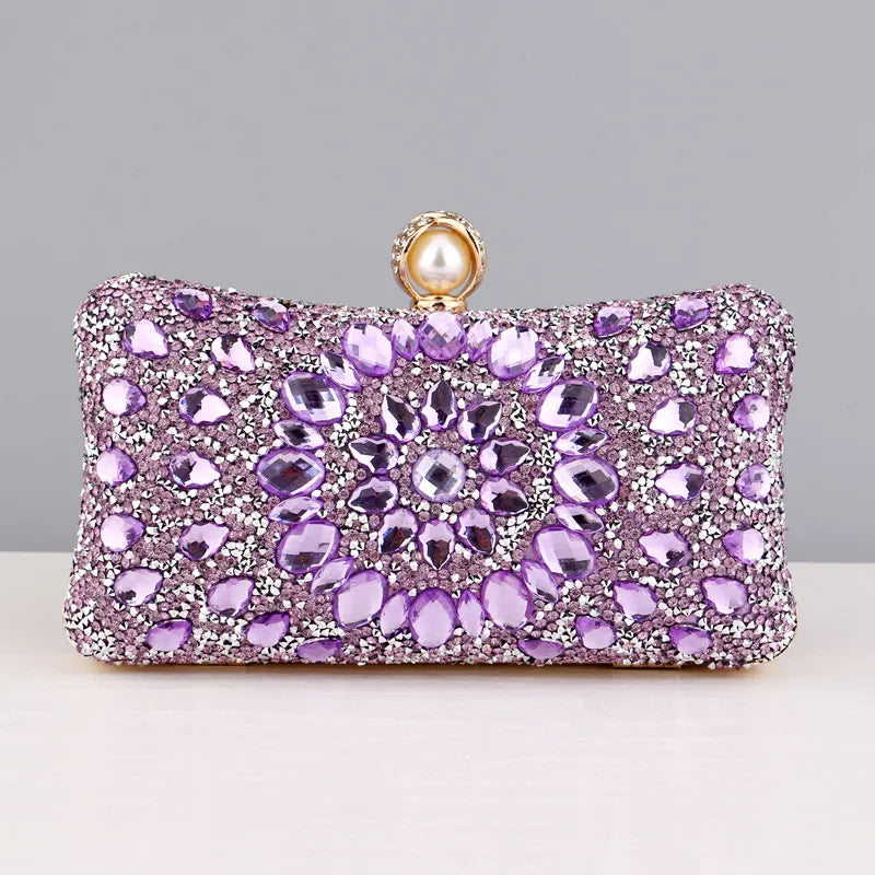 green blue pink pu leather polyester flower pillow shape evening bags