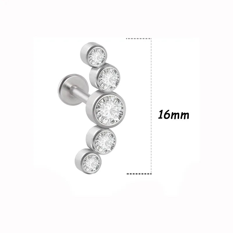 1 Piece Lip Rings Simple Style Classic Style Solid Color 316L Stainless Steel  G23 Titanium Ear Cartilage Rings & Studs