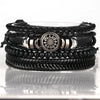 Hip-Hop Retro Flower Pu Leather Alloy Flakes Men's Bangle