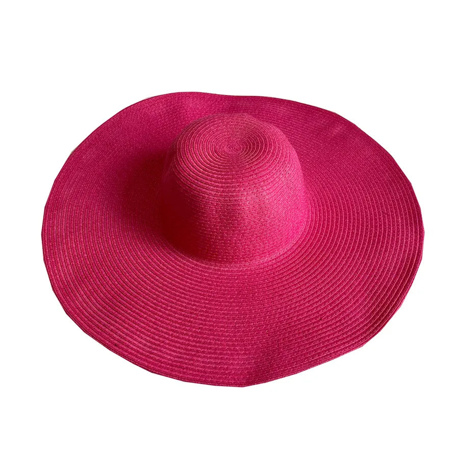 Women's Casual Style Basic Solid Color Big Eaves Straw Hat