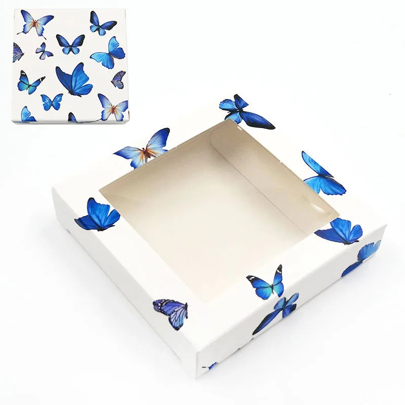 new square butterfly window false eyelash card paper box