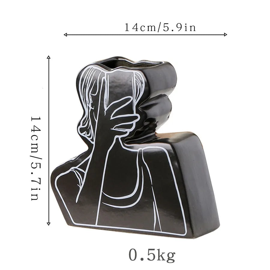 Modern Style Classic Style Human ceramics Vase Artificial Decorations
