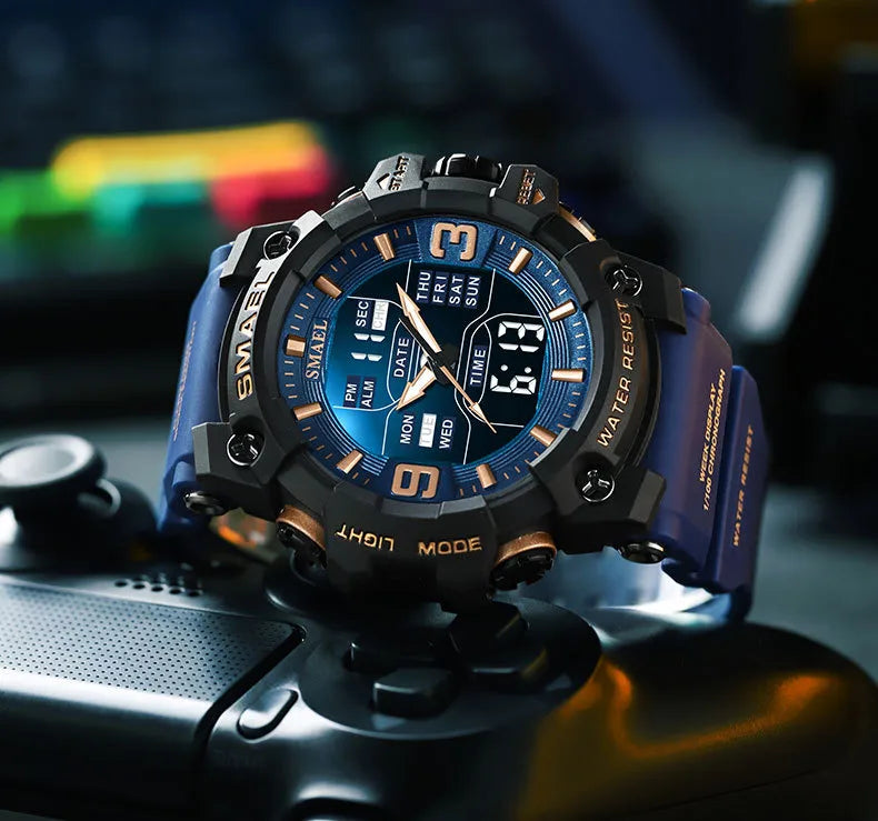 simple style solid color buckle electronic men's watches