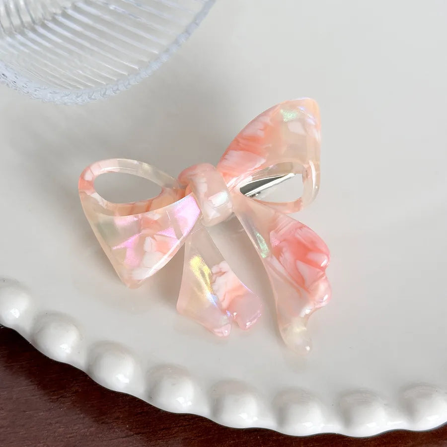 Sweet Versatile 3D Butterfly Knot Hair Clip High Ponytail Side Duckbill Clip Acetate Hair Accessories For Women Simple Style