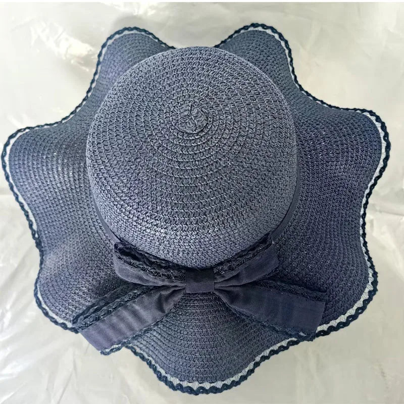 Women's Basic Simple Style Solid Color Big Eaves Straw Hat
