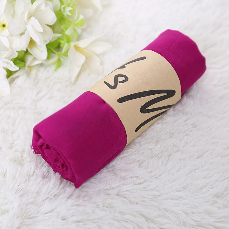 Unisex Simple Style Solid Color cotton and linen Scarf