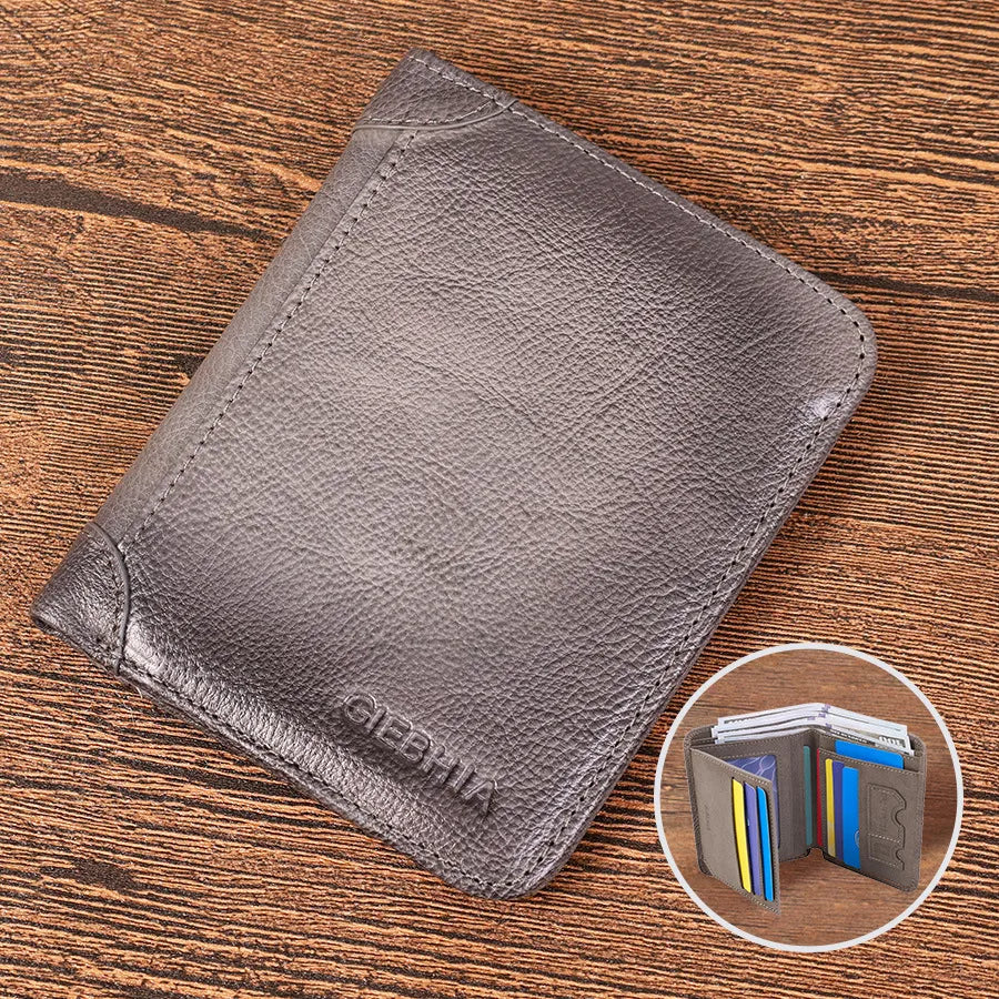 Men's Solid Color Pu Leather Folding Small Wallets